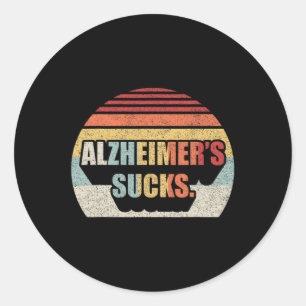 Pegatina Redonda Alzheimers retro Awaren por enfermedad de Alzheime