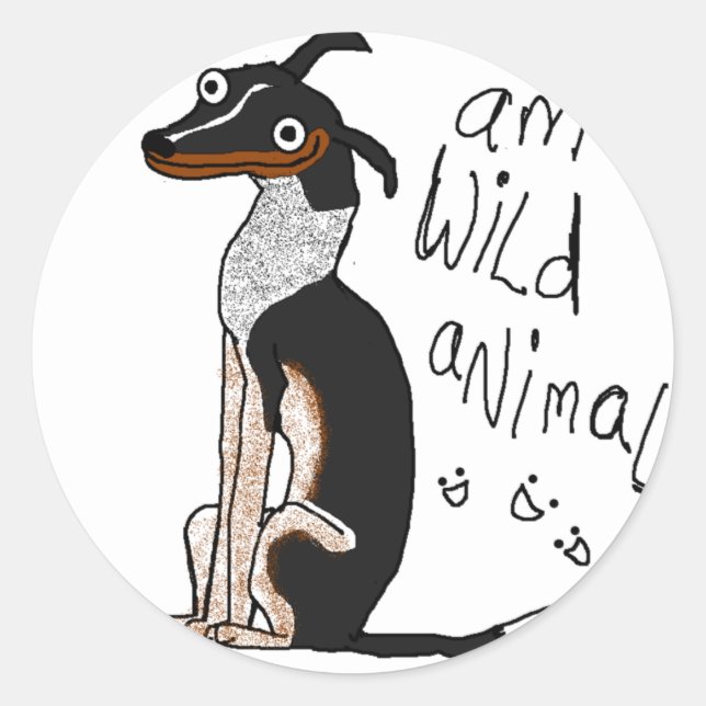 Pegatina Redonda Am Wild Animal (Anverso)