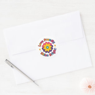 Pegatina Redonda Ama con Orgullo Brilla Fuerte – Orgullo de Flor Co