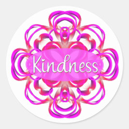 Pegatina Redonda Amabilidad en rosa