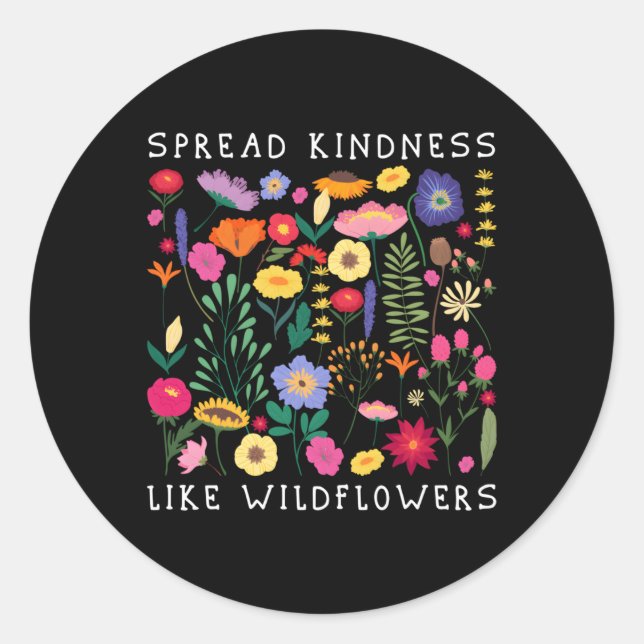 Pegatina Redonda Amabilidad extendida como flores silvestres amor a (Anverso)