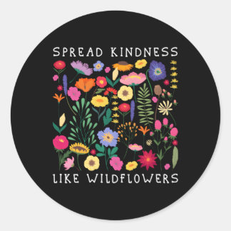 Pegatina Redonda Amabilidad extendida como flores silvestres amor a