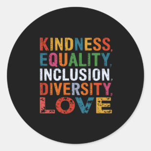 Pegatina Redonda Amabilidad Igualdad Inclusión Diversidad Amor Soci
