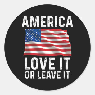 Pegatina Redonda Amalo O Déjalo Bandera Patriótica Americana De EE.