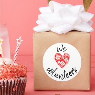 Pegatina Redonda Amamos a los Pegatinas voluntarios