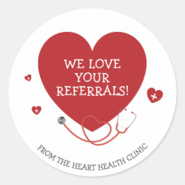 Pegatina Redonda Amamos Sus Referencias Médicas