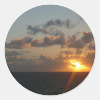 Pegatina Redonda Amanecer sobre San Juan I Puerto Rico
