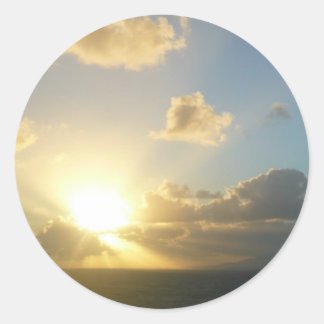 Pegatina Redonda Amanecer sobre San Juan II Puerto Rico