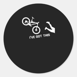 Pegatina Redonda Amante de ciclismo No me sigas tengo tiempo