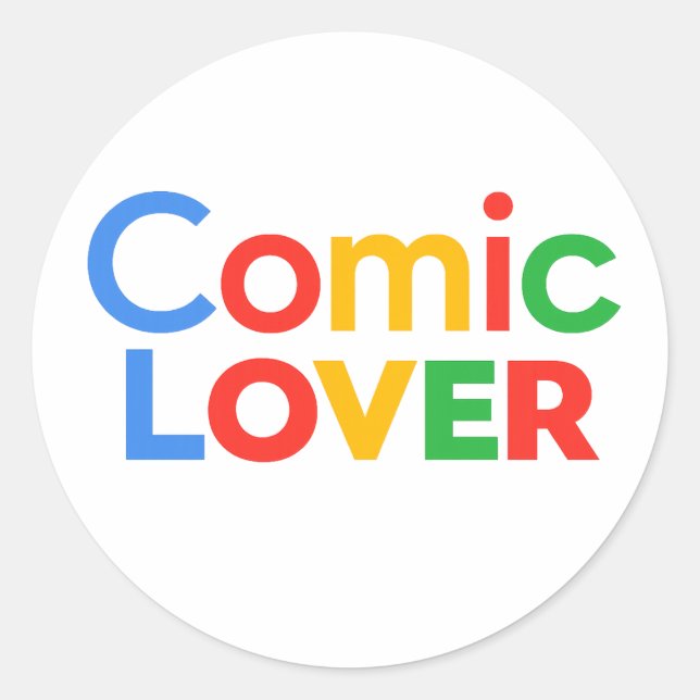 Pegatina Redonda Amante de Cómics Diseño Audaz (Anverso)