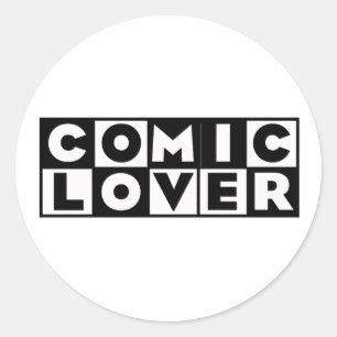 Pegatina Redonda Amante de Cómics Diseño en Negrita
