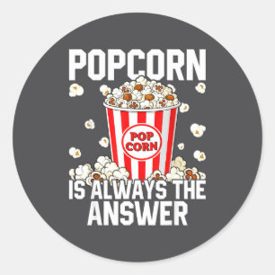 Pegatina Redonda Amante de Corn Pop Disfraz de Palomitas de Maíz Vi