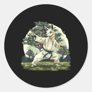 Pegatina Redonda Amante de Judo MMA Alpaca Taekwondo Bosque de Alpa