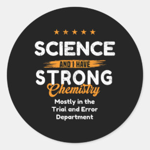 Pegatina Redonda Amante de la ciencia con química emocional ~ diver