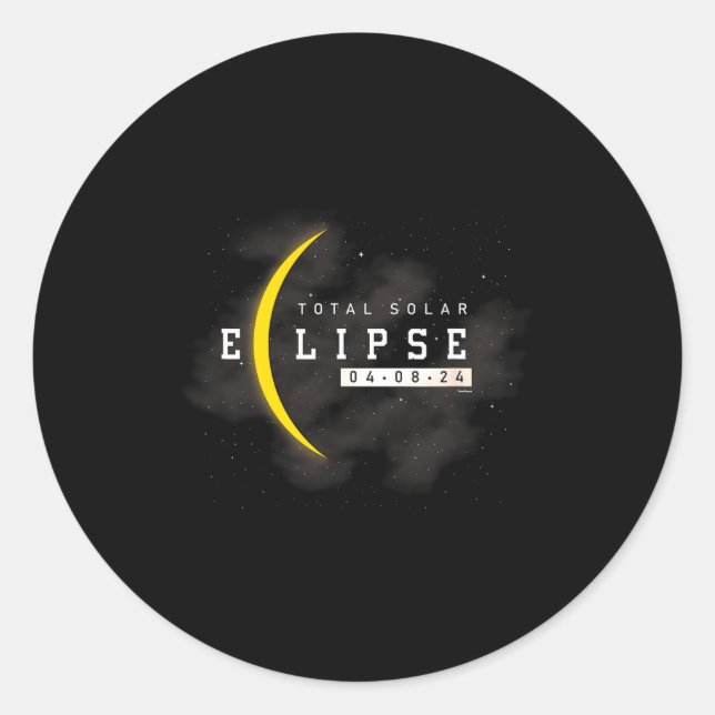 Pegatina Redonda Amante de la Luna de Eclipse Solar Total (Anverso)