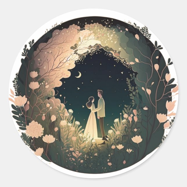 Pegatina Redonda amante de los remolinos (Anverso)