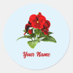 Pegatina Redonda Amante de Pensamientos Floral Personalizado