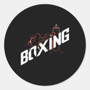 Pegatina Redonda Amante del boxeo puñetazos Byg boxeo kickboxing bo