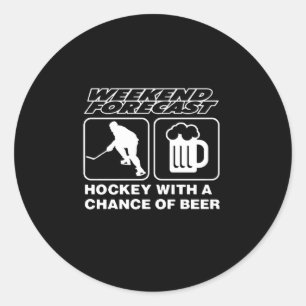 Pegatina Redonda Amante del hockey Hockey Con Una Oportunidad De C
