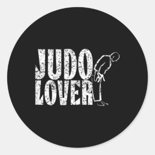 Pegatina Redonda Amante del Judo Judoka Artes Marciales Judoista Lu