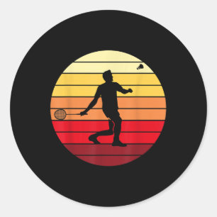 Pegatina Redonda Amante del jugador de bádminton Raqueta Deporte Re