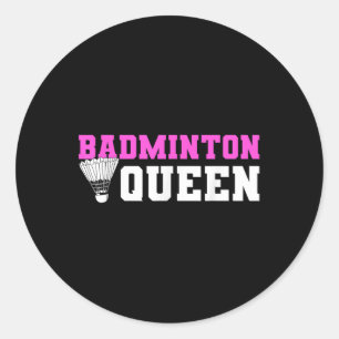 Pegatina Redonda Amante del volante de bádminton jugador de bádmint