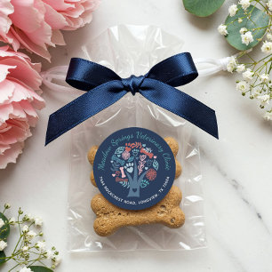 Pegatina Redonda Amante floral y follaje Mascota Paw Tree Company