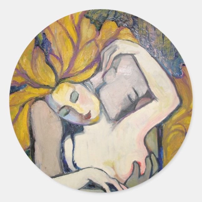 Pegatina Redonda amantes (Anverso)