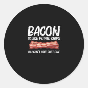 Pegatina Redonda Amantes de la Bacon Hombres Pun de carne