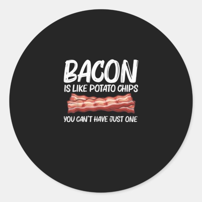 Pegatina Redonda Amantes de la Bacon Hombres Pun de carne (Anverso)