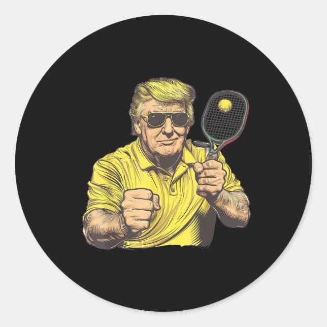 Pegatina Redonda Amantes de las pelotas graciosas (Anverso)