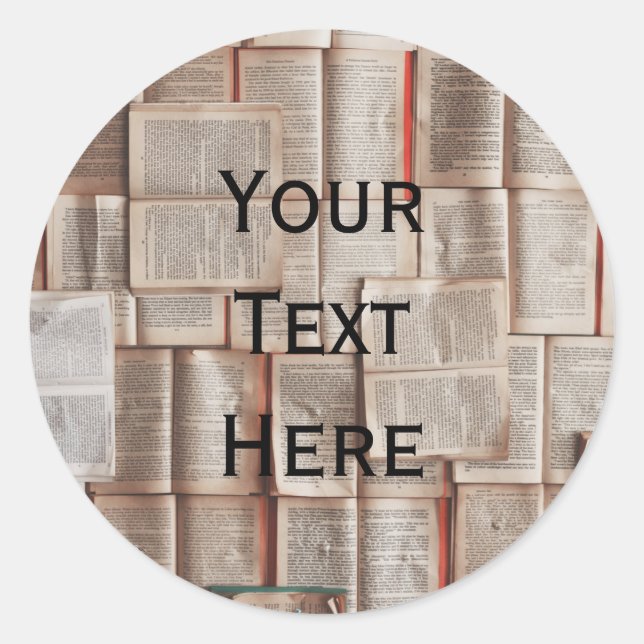 Pegatina Redonda Amantes de los libros (Anverso)