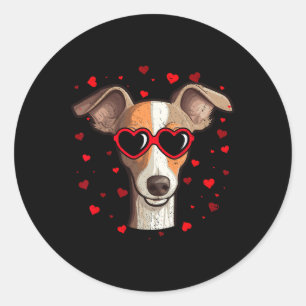 Pegatina Redonda Amantes de los perros cultos al corazón de San Val