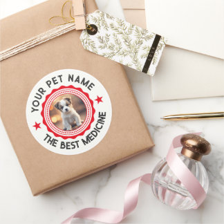 Pegatina Redonda Amantes de mascotas editables personalizadas