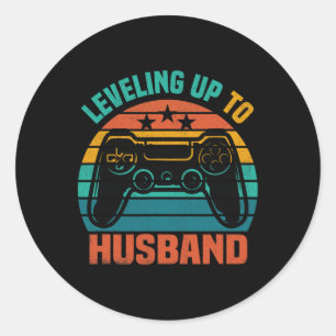 Pegatina Redonda Amantes del videojuego Tee For Groom