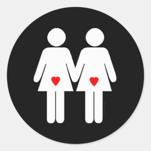 Pegatina Redonda Amantes lesbianas -