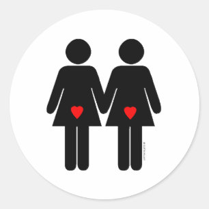 Pegatina Redonda Amantes lesbianas