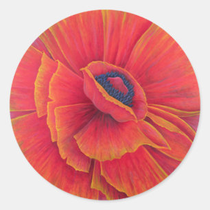 Pegatina Redonda Amapola grande 2003
