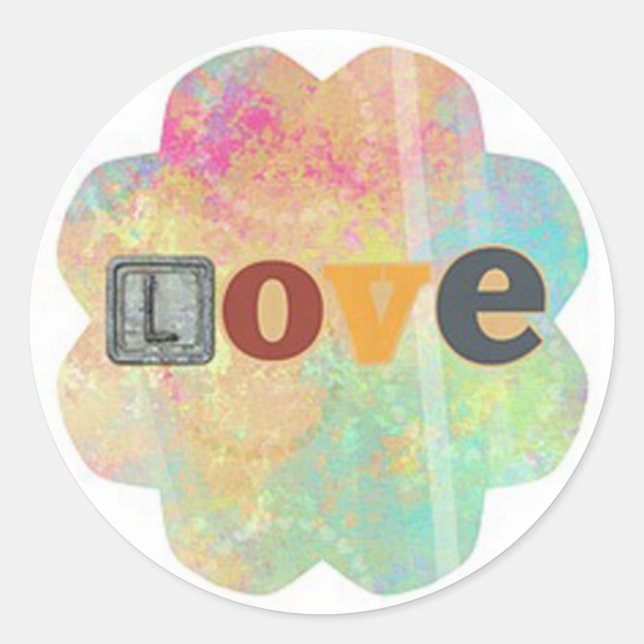 Pegatina Redonda Amar (Anverso)