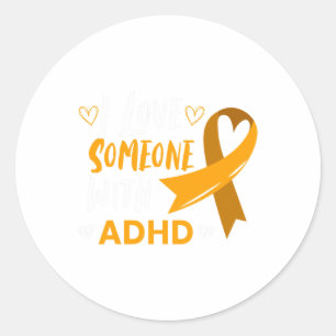 Pegatina Redonda Amar A Alguien Con Adhbon Ribbon Awareness Mental