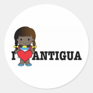 Pegatina Redonda Amar a Antigua