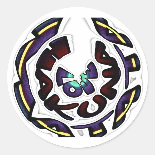 Pegatina Redonda Amar a Hakuna Matata encantadores regalos (Anverso)