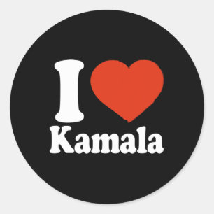Pegatina Redonda Amar a Kamala Kamala Harris 47 47º presidente