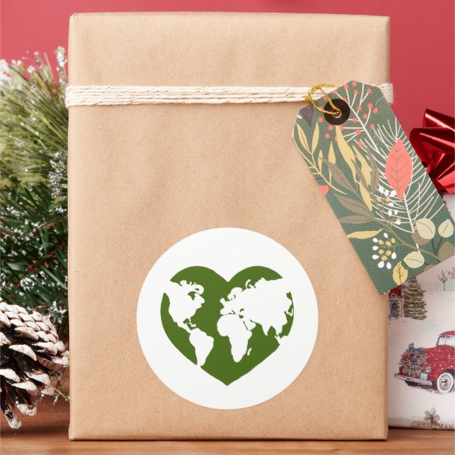 Pegatina Redonda Amar a la Tierra (Vacaciones)