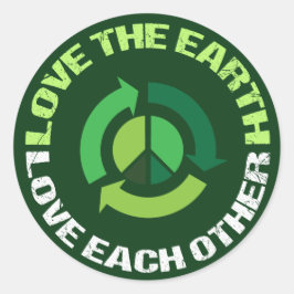 Pegatina Redonda Amar a la tierra amarse mutuamente