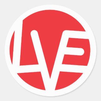Pegatina Redonda Amar a los pegatinas Emblem