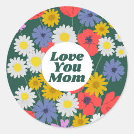 Pegatina Redonda Amar a mamá