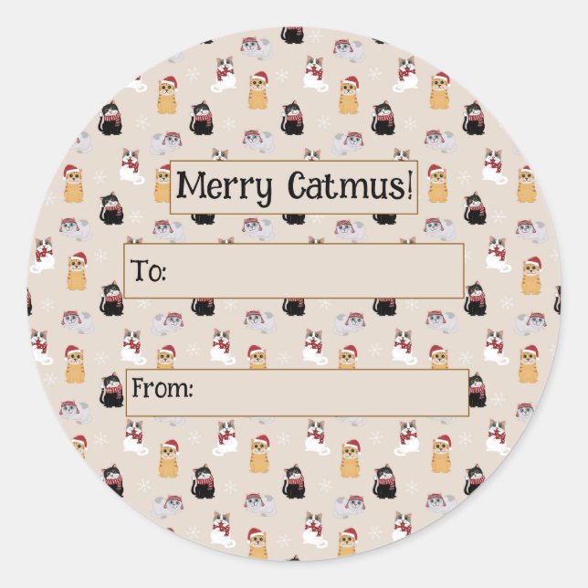 Pegatina Redonda Amar a mis gatos (Anverso)