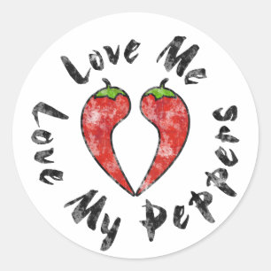 Pegatina Redonda Amar a mis Peppers