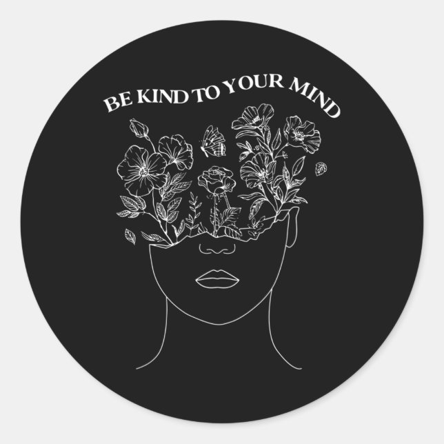 Pegatina Redonda Amar A Su Mente Salud Mental Thera Ocupacional (Anverso)